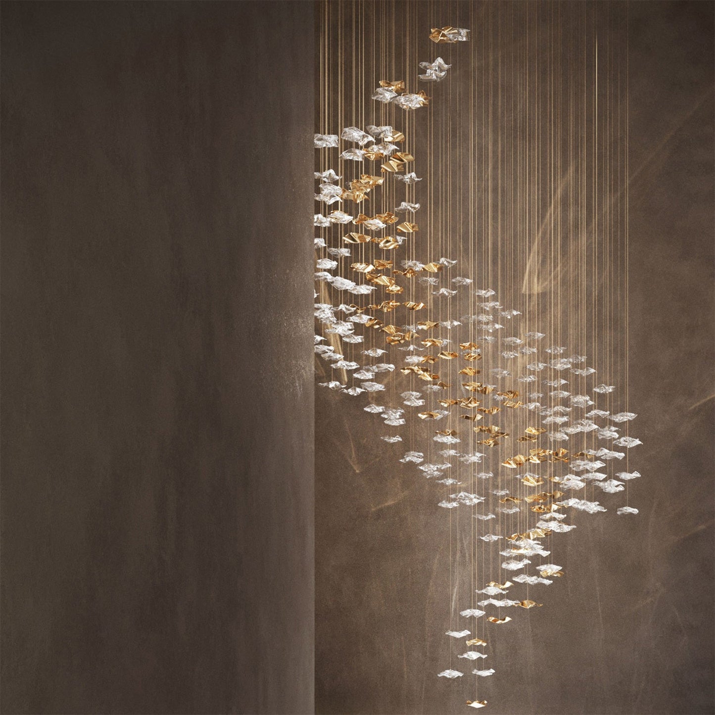 Tidal Art Glass Chandelier - Elegant Design with Dimmable LED Lights
