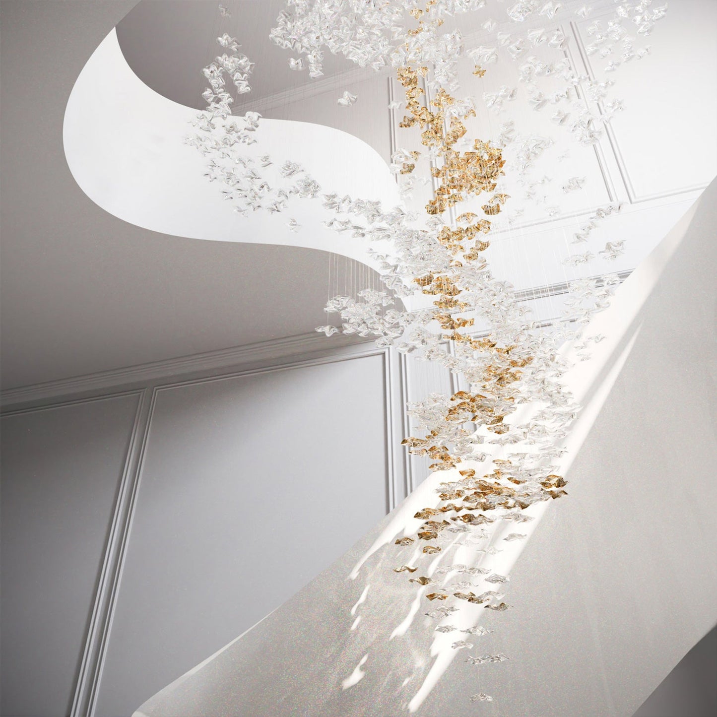 Tidal Art Glass Pendant Lamp - Handcrafted, Adjustable Brightness
