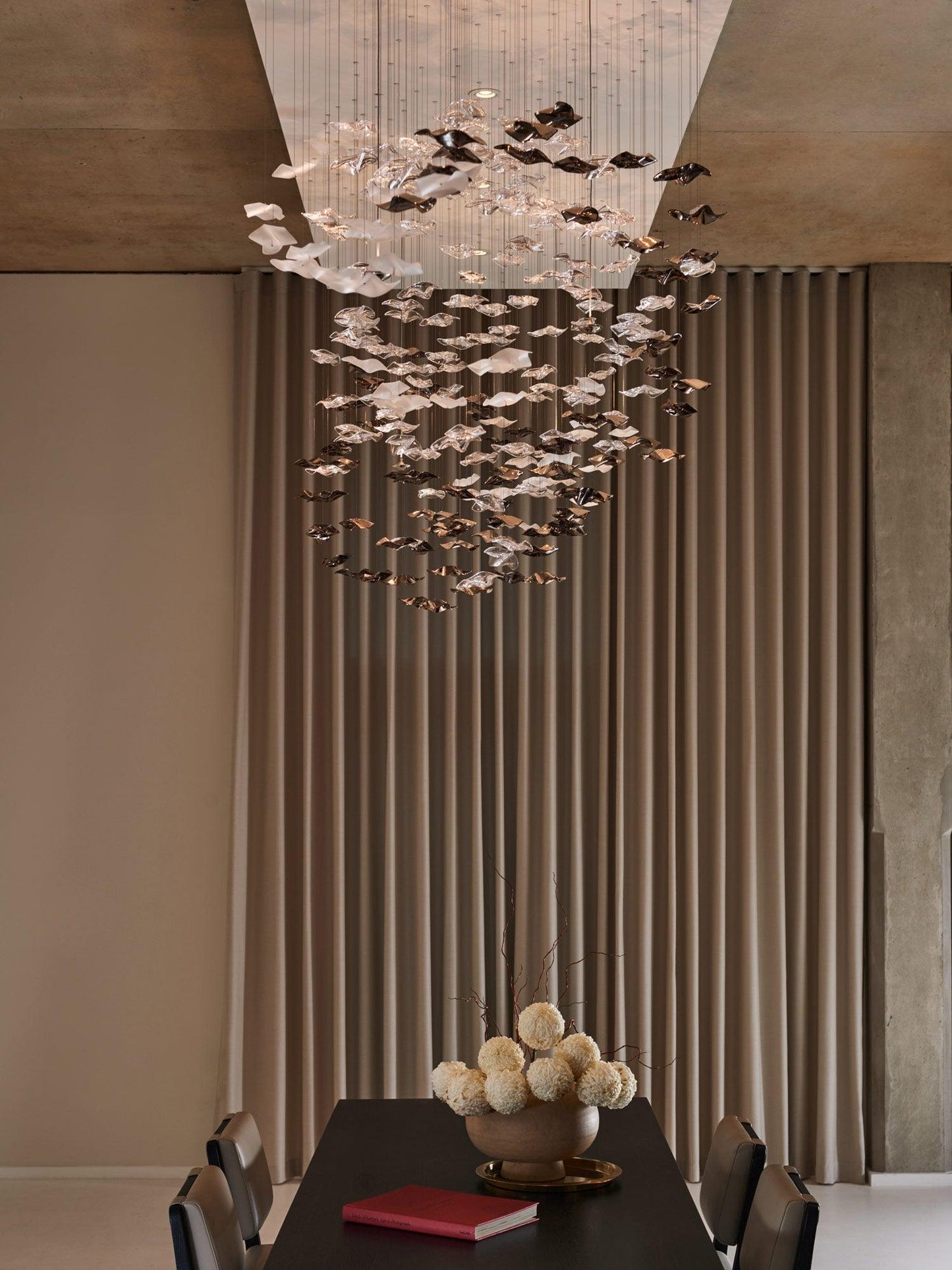 Tidal Art Glass Chandelier - Elegant Design with Dimmable LED Lights