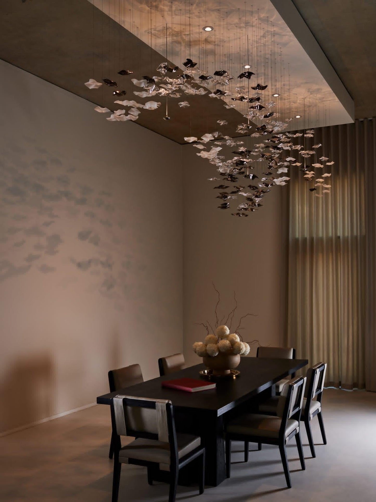 Tidal Art Glass Pendant Lamp - Handcrafted, Adjustable Brightness