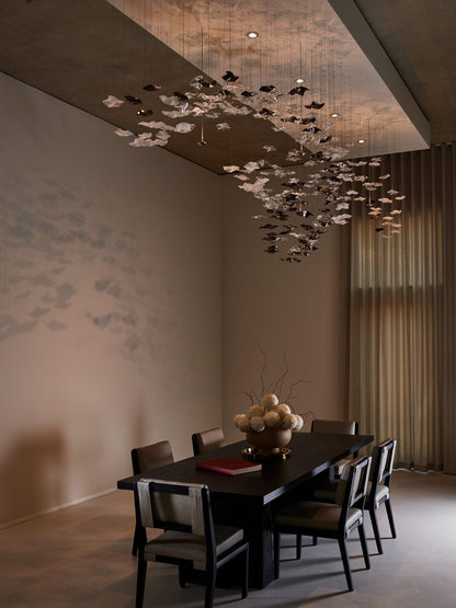 Tidal Art Glass Pendant Lamp - Handcrafted, Adjustable Brightness