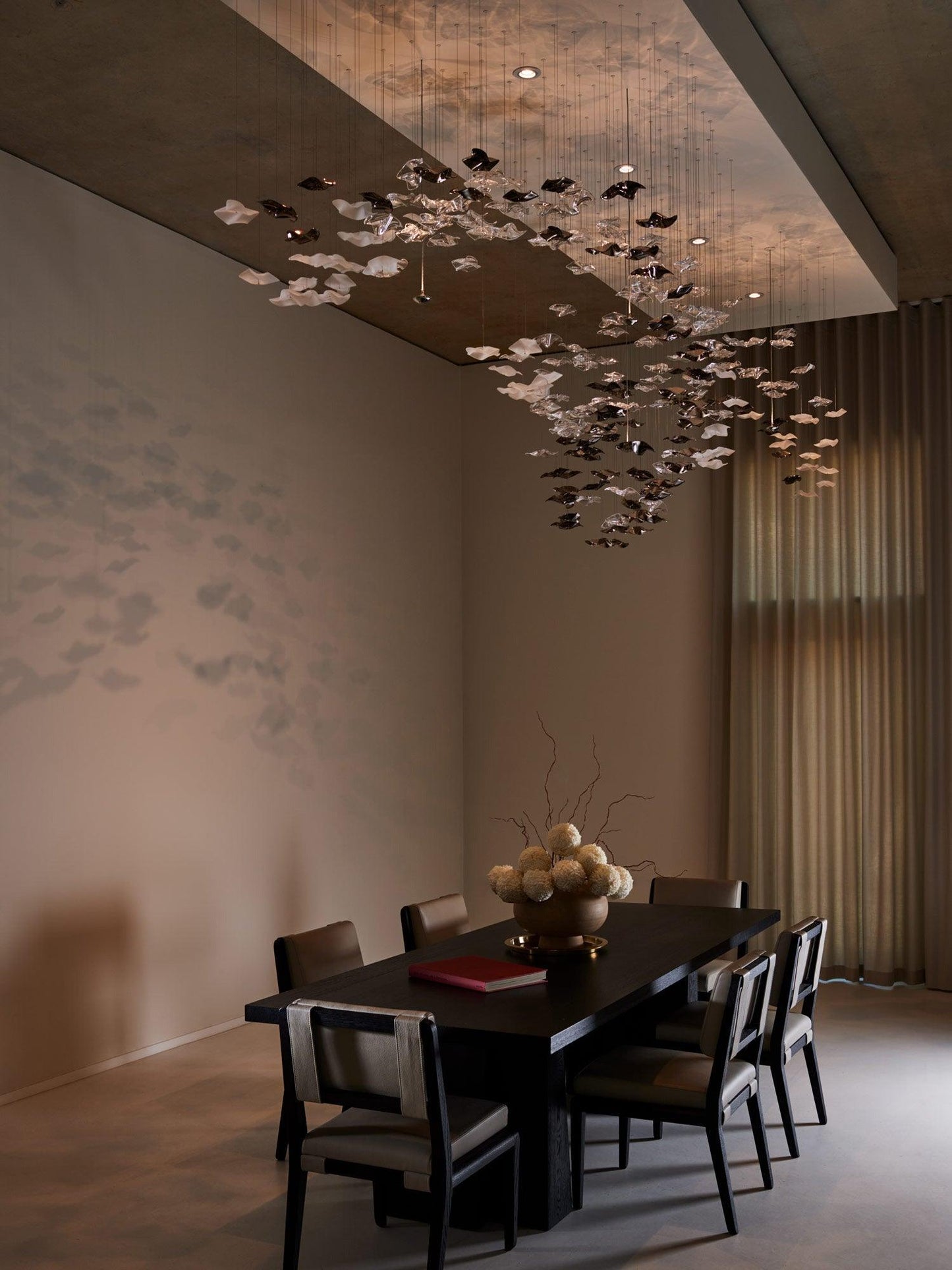 Tidal Art Glass Chandelier - Elegant Design with Dimmable LED Lights