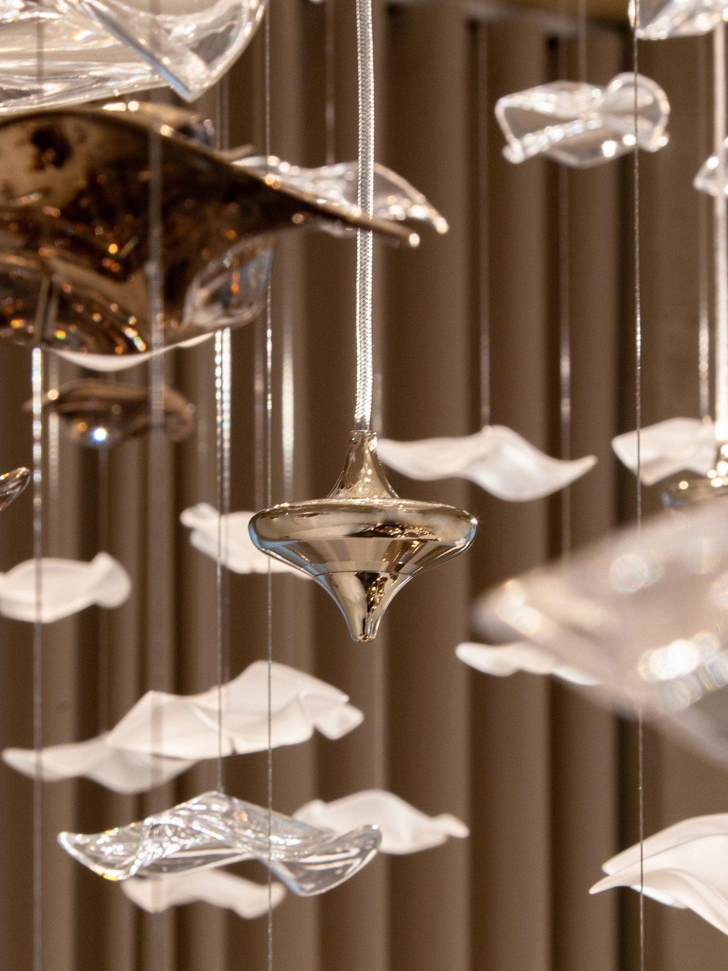 Tidal Stair Chandelier - Elegant Design with Adjustable Height & LED L