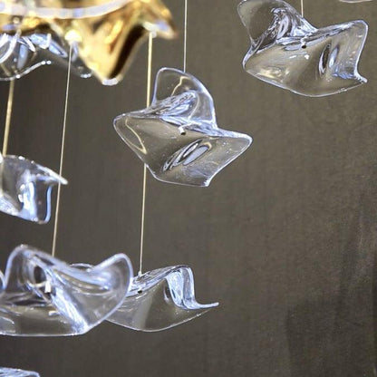 Tidal Art Glass Chandelier - Elegant Design with Dimmable LED Lights