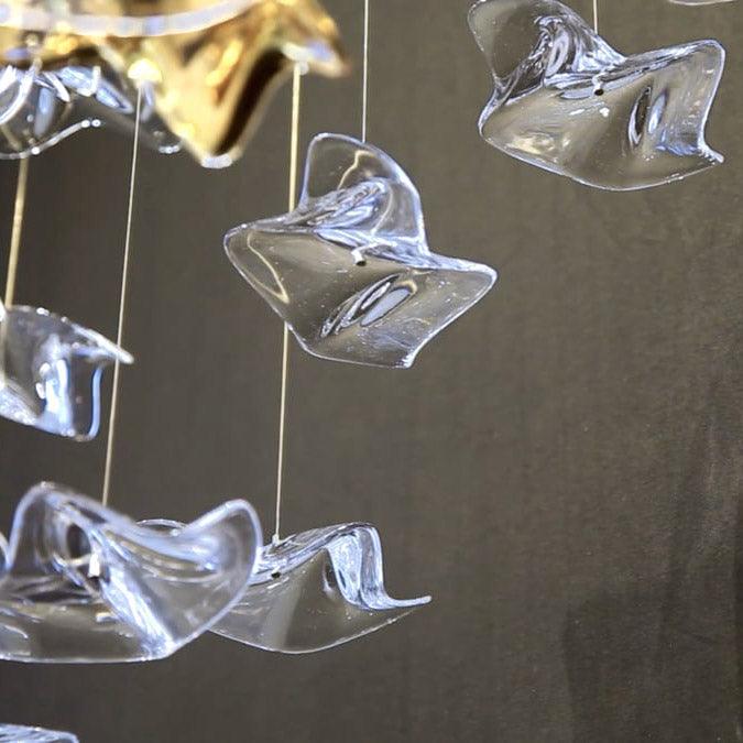 Tidal Stair Chandelier - Elegant Design with Adjustable Height & LED L