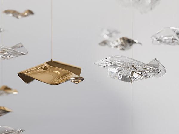 Tidal Art Glass Pendant Lamp - Handcrafted, Adjustable Brightness
