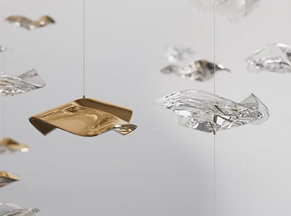 Tidal Art Glass Chandelier - Elegant Design with Dimmable LED Lights