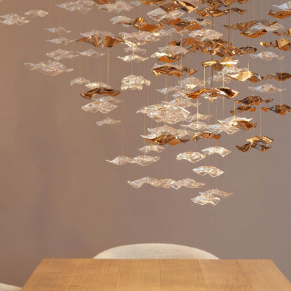 Tidal Art Glass Chandelier - Elegant Design with Dimmable LED Lights
