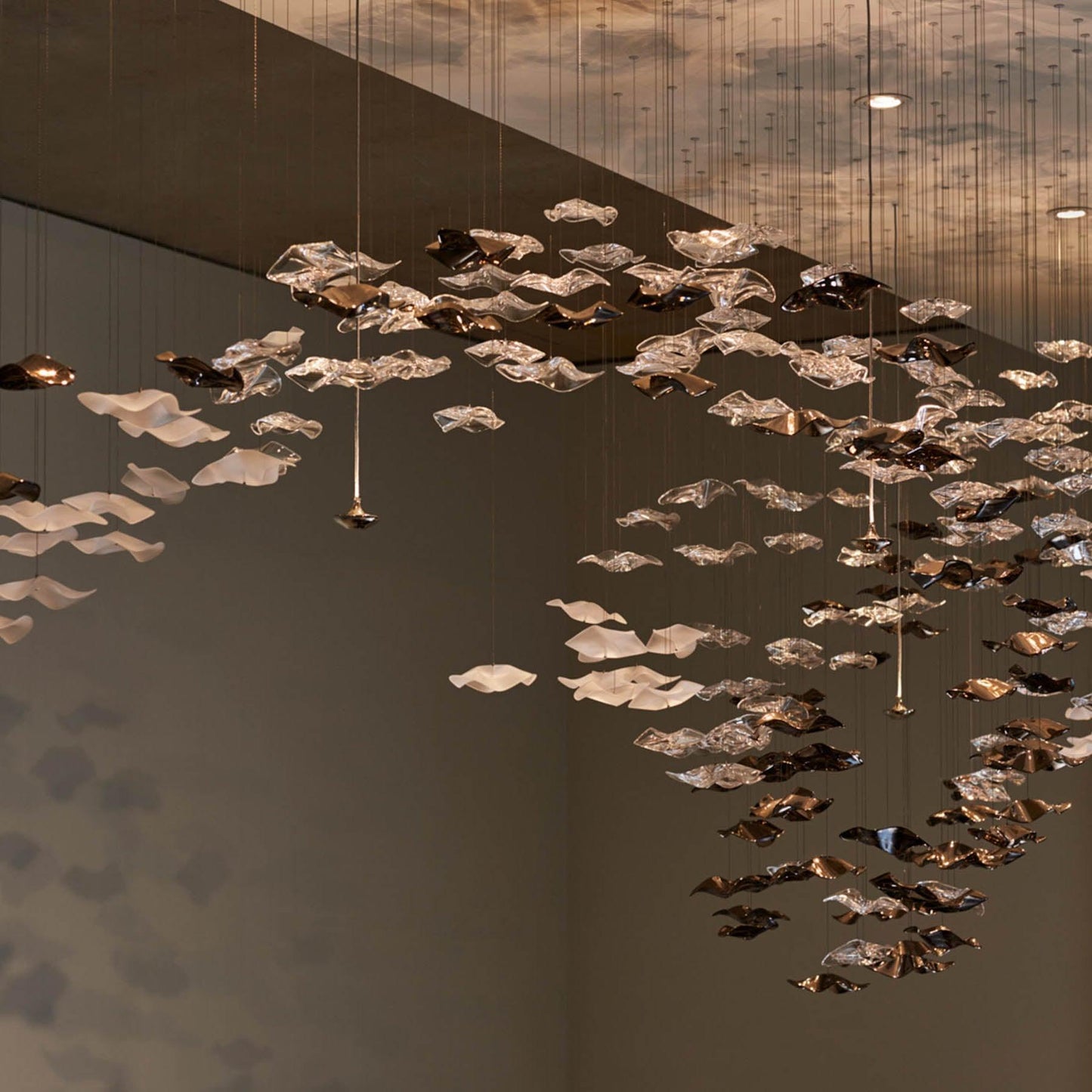 Tidal Art Glass Pendant Lamp - Handcrafted, Adjustable Brightness