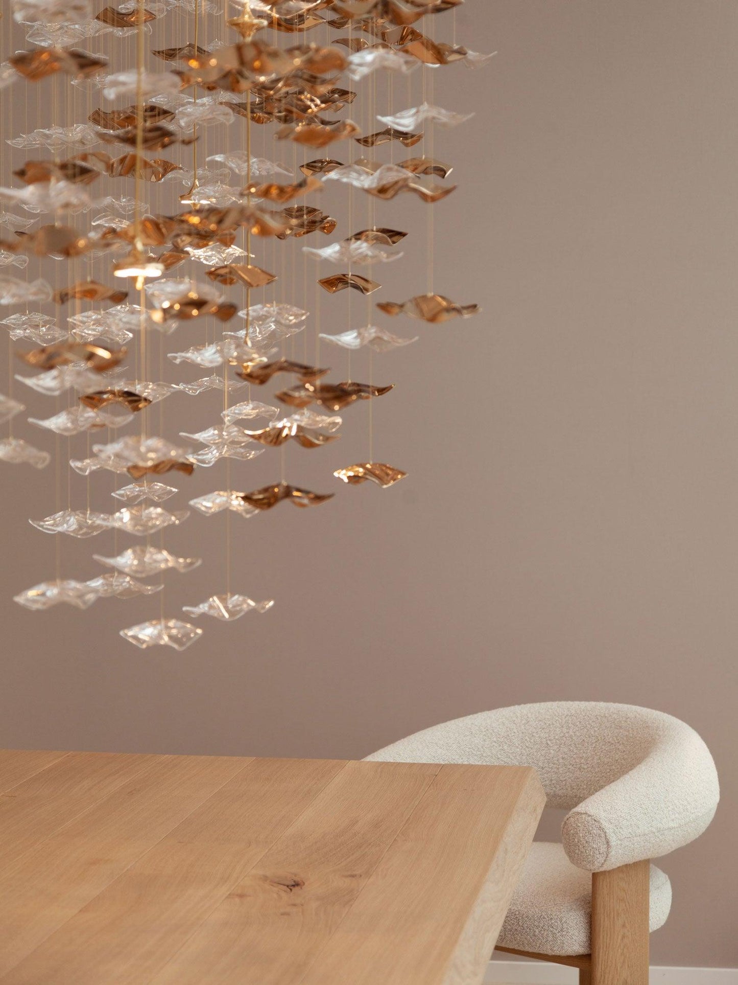 Tidal Art Glass Pendant Lamp - Handcrafted, Adjustable Brightness