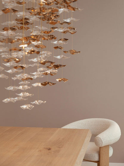 Tidal Art Glass Pendant Lamp - Handcrafted, Adjustable Brightness