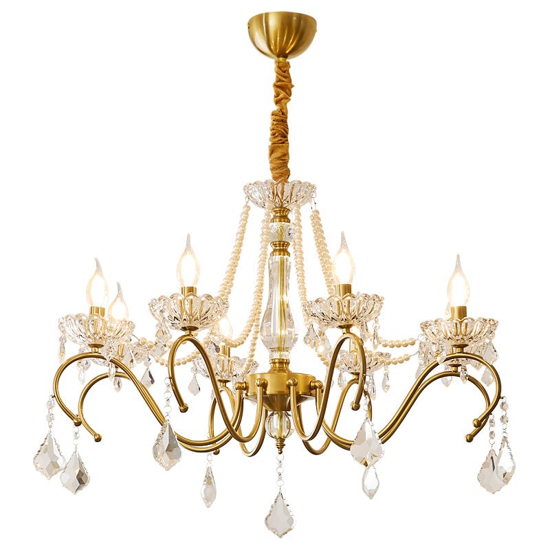 Elegant Sapphire Crystal Chandelier with Adjustable Brightness & Dimma