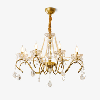 Elegant Sapphire Crystal Chandelier with Adjustable Brightness & Dimma