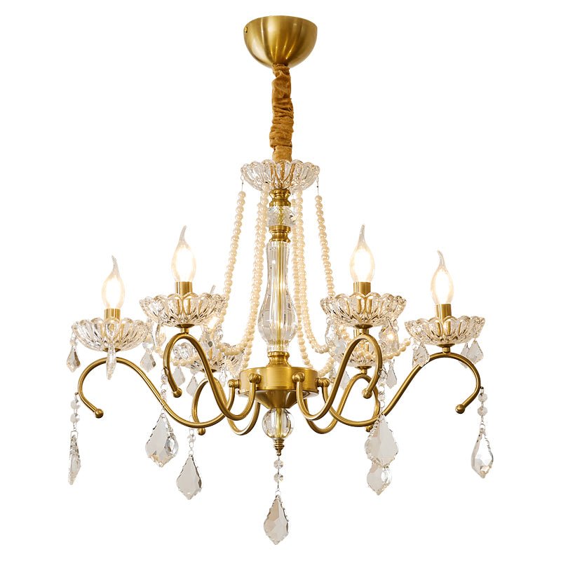 Elegant Sapphire Crystal Chandelier with Adjustable Brightness & Dimma