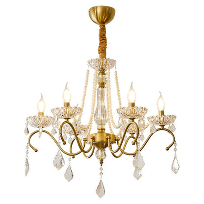 Elegant Sapphire Crystal Chandelier with Adjustable Brightness & Dimma