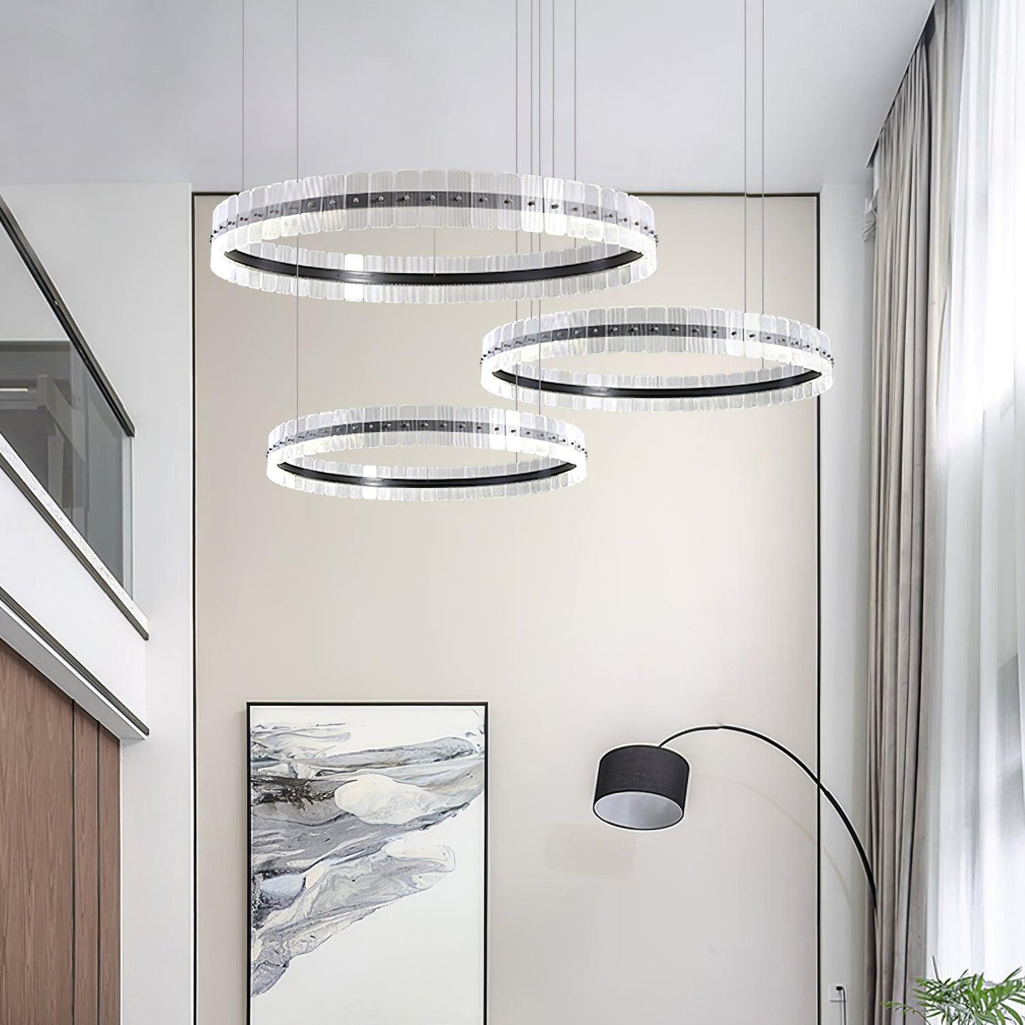 Saturno Modern LED Chandelier - Dimmable, Energy Efficient Lighting