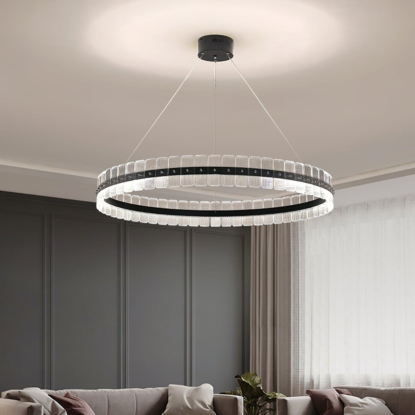 Saturno Modern LED Chandelier - Dimmable, Energy Efficient Lighting