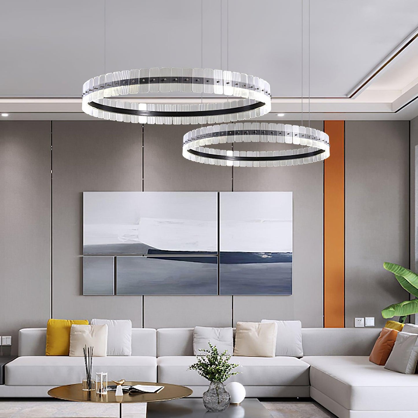 Saturno Modern LED Chandelier - Dimmable, Energy Efficient Lighting