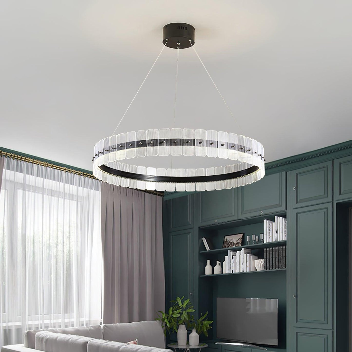 Saturno Modern LED Chandelier - Dimmable, Energy Efficient Lighting