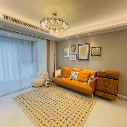 Elegant Crystal Round Chandelier - Dimmable, Energy-Efficient Lighting