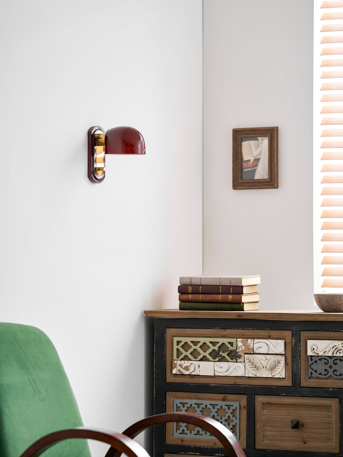 Scarlet Dome Wall Sconce - Elegant Design with LED Light & Adjustable