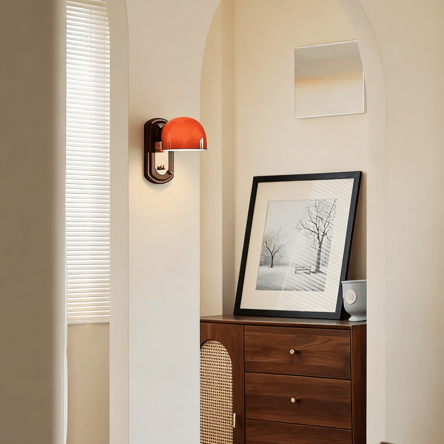 Scarlet Dome Wall Sconce - Elegant Design with LED Light & Adjustable