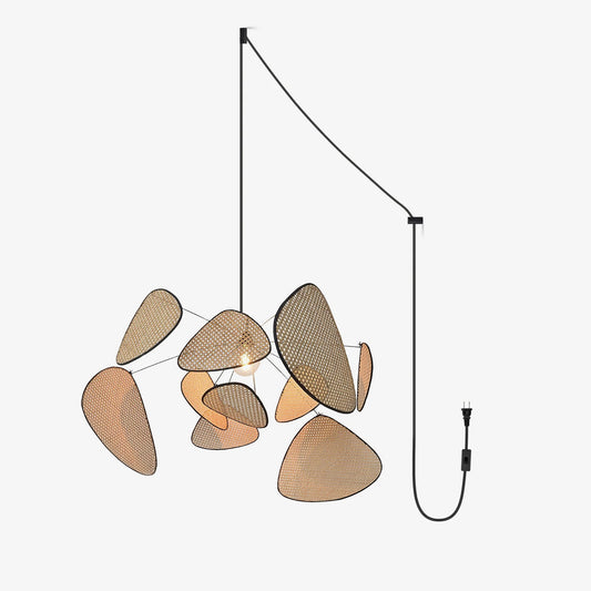 Elegant Screen Cannage Pendant Swag Light with Adjustable Height & War