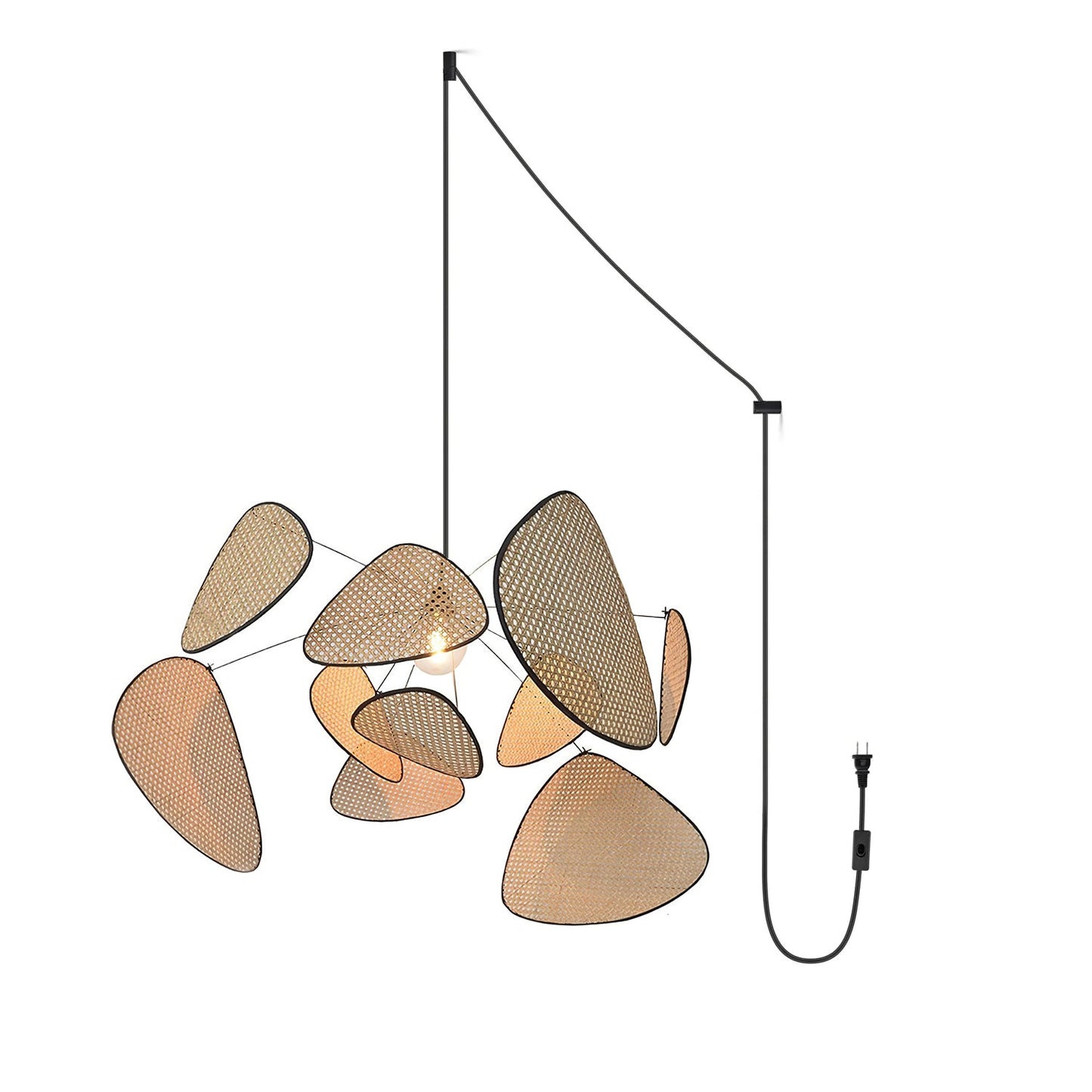 Elegant Screen Cannage Pendant Swag Light with Adjustable Height & War