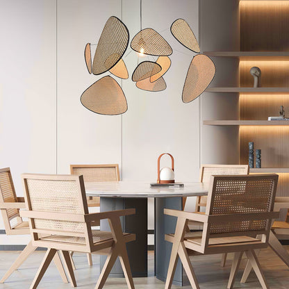Elegant Screen Cannage Pendant Swag Light with Adjustable Height & War