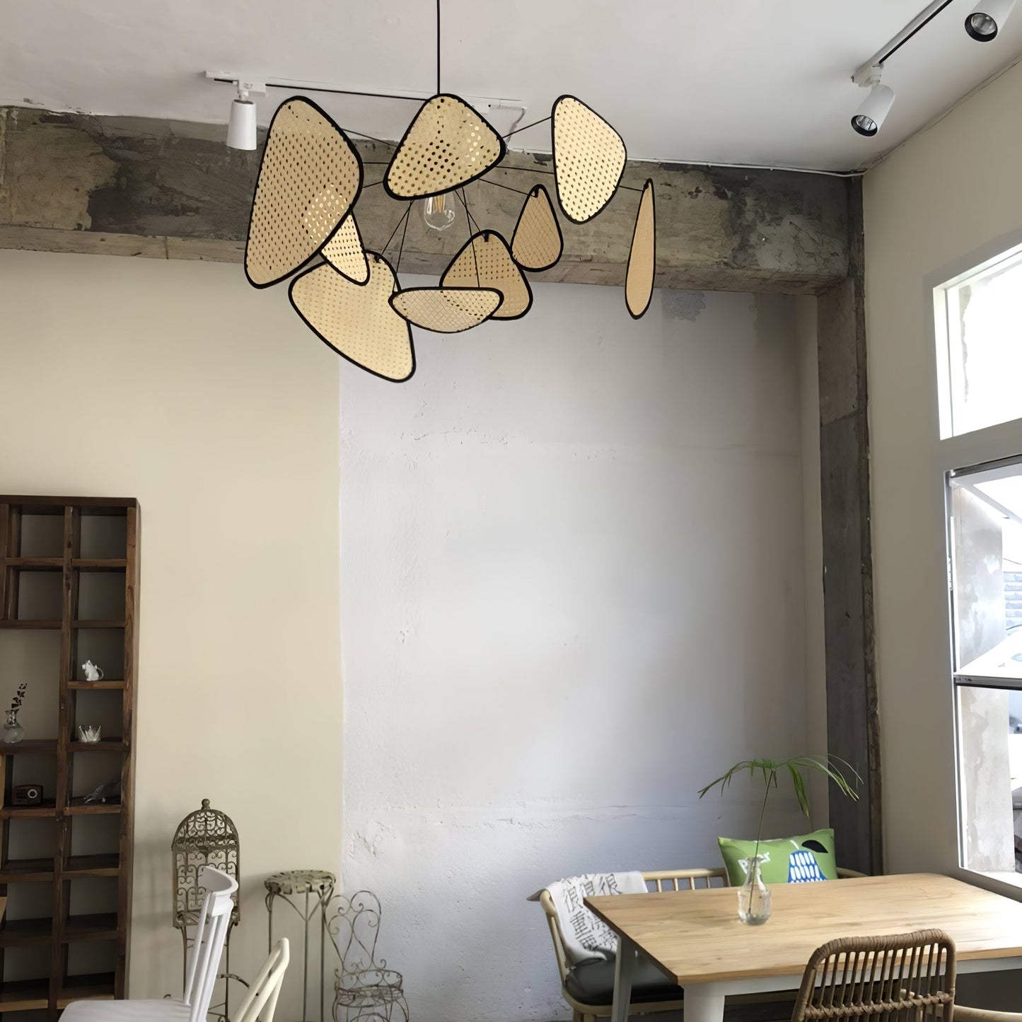 Elegant Screen Cannage Pendant Swag Light with Adjustable Height & War