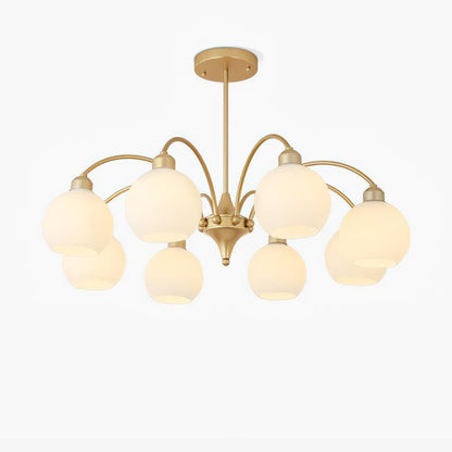 Elegant Sculptural Glass Chandelier with Adjustable Brightness & Moder