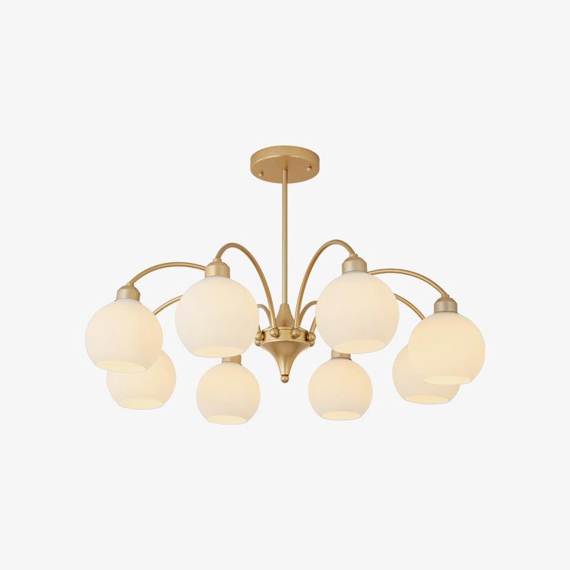 Elegant Sculptural Glass Chandelier with Adjustable Brightness & Moder