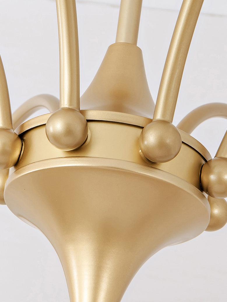 Elegant Sculptural Glass Chandelier with Adjustable Brightness & Moder