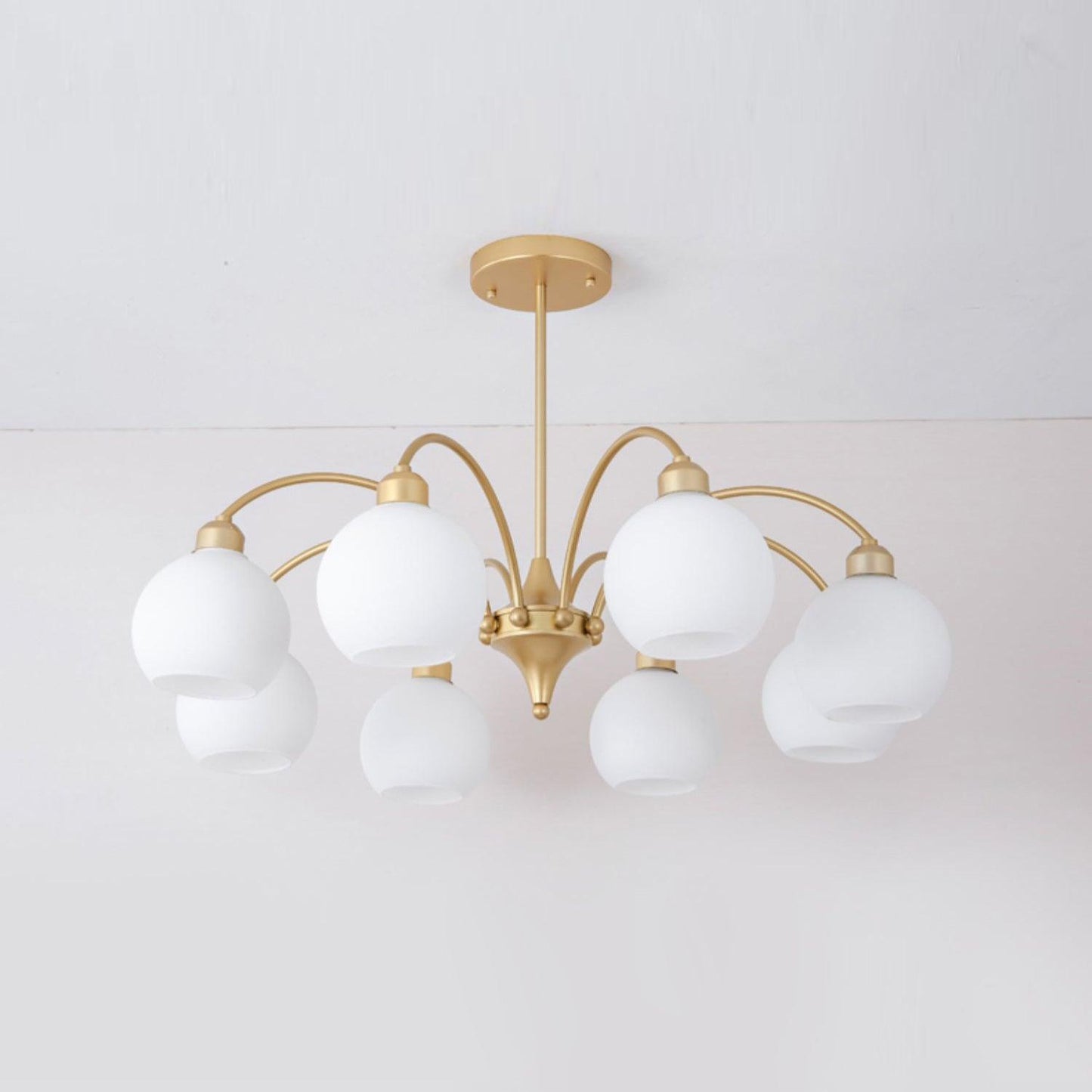 Elegant Sculptural Glass Chandelier with Adjustable Brightness & Moder