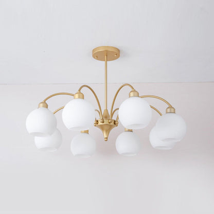 Elegant Sculptural Glass Chandelier with Adjustable Brightness & Moder