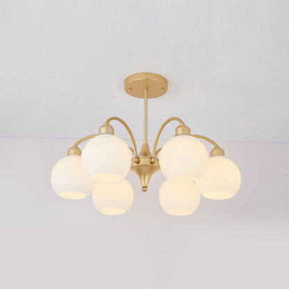 Elegant Sculptural Glass Chandelier with Adjustable Brightness & Moder