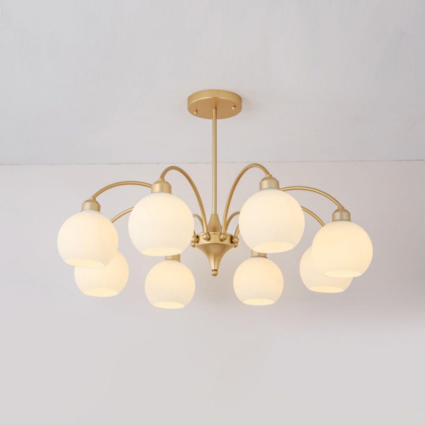 Elegant Sculptural Glass Chandelier with Adjustable Brightness & Moder