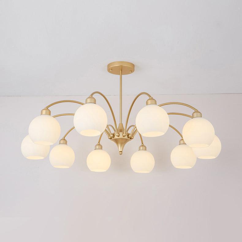 Elegant Sculptural Glass Chandelier with Adjustable Brightness & Moder