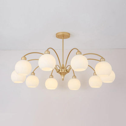 Elegant Sculptural Glass Chandelier with Adjustable Brightness & Moder