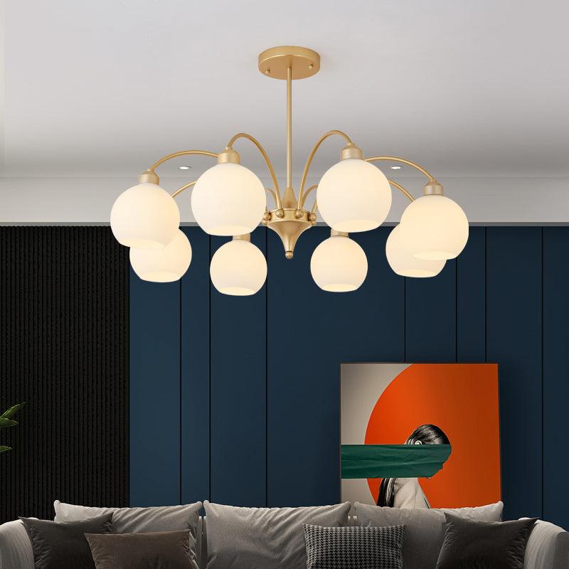 Elegant Sculptural Glass Chandelier with Adjustable Brightness & Moder