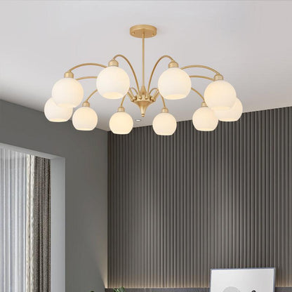 Elegant Sculptural Glass Chandelier with Adjustable Brightness & Moder