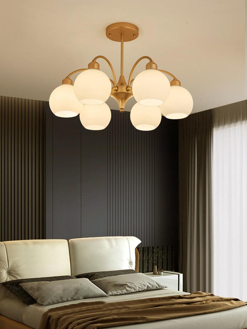 Elegant Sculptural Glass Chandelier with Adjustable Brightness & Moder
