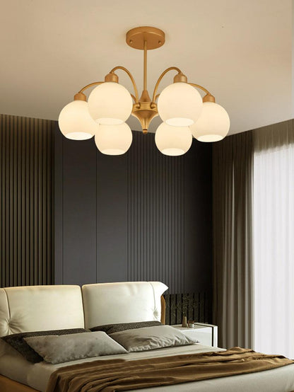 Elegant Sculptural Glass Chandelier with Adjustable Brightness & Moder