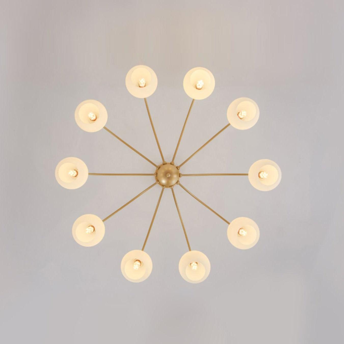 Elegant Sculptural Glass Chandelier with Adjustable Brightness & Moder