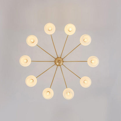 Elegant Sculptural Glass Chandelier with Adjustable Brightness & Moder