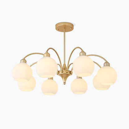 Elegant Sculptural Glass Chandelier with Adjustable Brightness & Moder