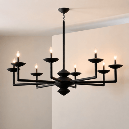 Elegant Sculptural Plaster Candelabra Chandelier with Adjustable Arms