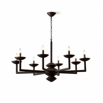 Elegant Sculptural Plaster Candelabra Chandelier with Adjustable Arms
