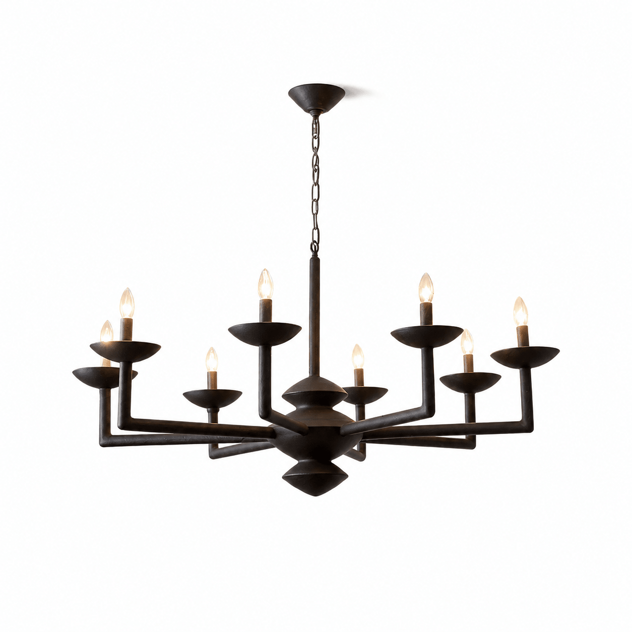 Elegant Sculptural Plaster Candelabra Chandelier with Adjustable Arms