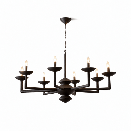 Elegant Sculptural Plaster Candelabra Chandelier with Adjustable Arms